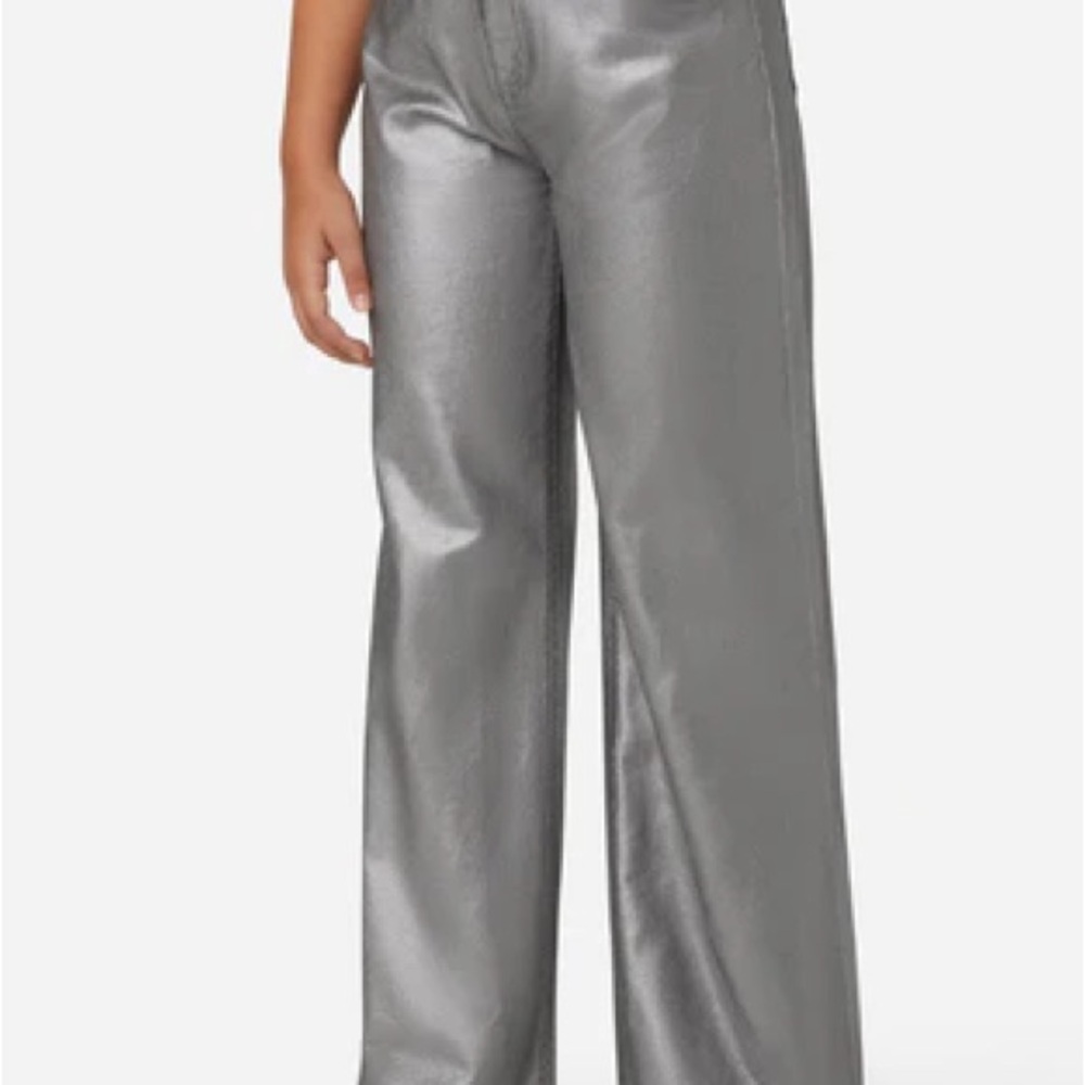 Justice Pleather Silver Bottoms